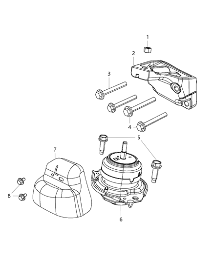 2019 Dodge Durango Engine Mounting Left Side Diagram 4