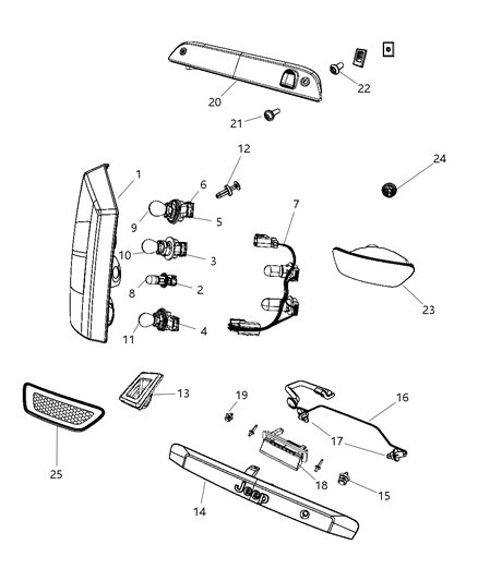 2011 Jeep Compass Lamp-Tail Stop Turn SIDEMARKER Diagram for 5182543AB