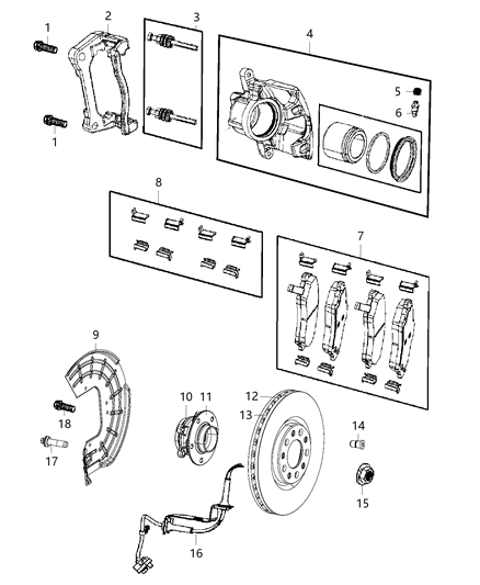 2021 Jeep Compass Pin Kit-Disc Brake Diagram for 68267916AA