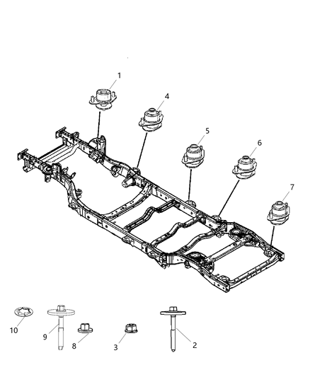 2018 Jeep Wrangler Body Hold Down Diagram