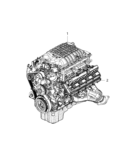 2019 Jeep Grand Cherokee Engine-Long Block Diagram for 68409914AA