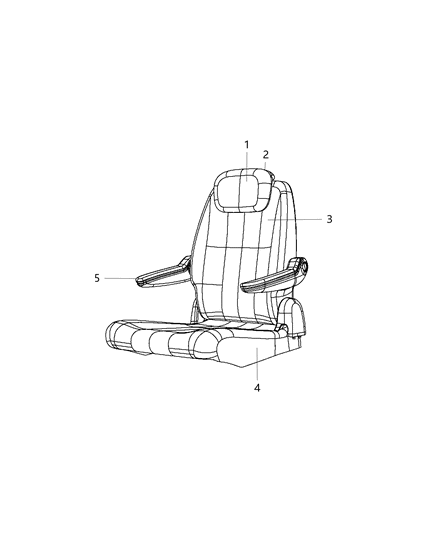 2020 Dodge Grand Caravan Rear Seat, Bucket Diagram 3