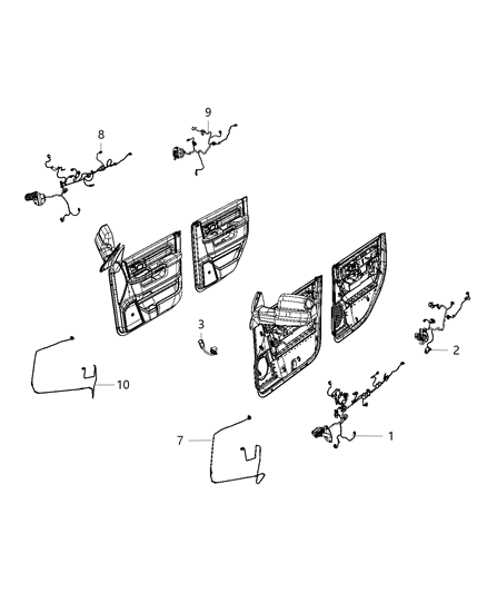 2020 Ram 3500 Wiring-Front Door Diagram for 68475933AA