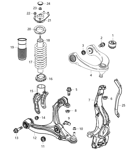 2018 Dodge Durango Front Coil Spring Right Diagram for 68333769AA