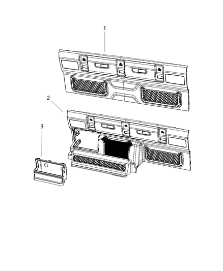 2021 Jeep Gladiator Rear Cab Trim Panel Diagram 1