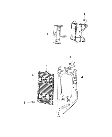 2017 Ram 3500 Modules, Engine Compartment Diagram 1