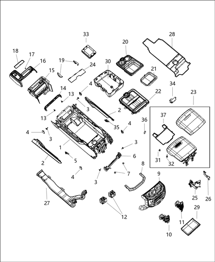 2019 Ram 4500 Outlet-Air Conditioning & Heater Diagram for 5YZ571X7AB