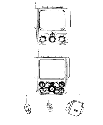 2019 Ram 3500 A/C & Heater Controls Diagram