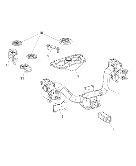 2020 Ram 2500 Tow Hooks & Hitches, Rear Diagram
