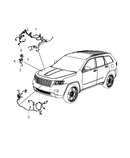 2012 Jeep Grand Cherokee Wiring-Front End Module Diagram for 68078979AL