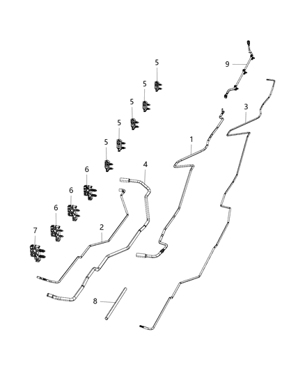 2019 Ram 3500 Fuel Lines/Tubes, Rear Diagram 6