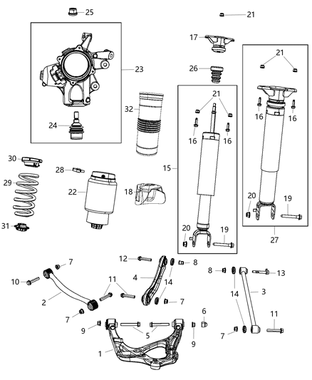 2013 Jeep Grand Cherokee Rear Coil Spring Diagram for 68029861AD