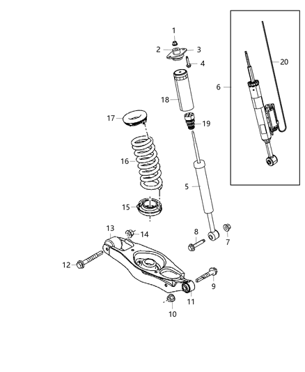 2017 Dodge Charger Rear Coil Spring Diagram for 5168890AC
