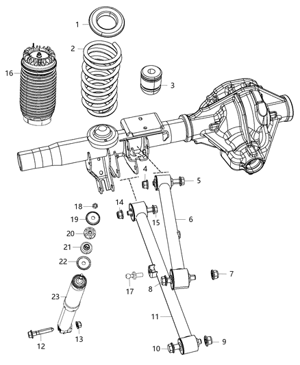 2019 Ram 1500 Rear Coil Spring Right Diagram for 68370567AB