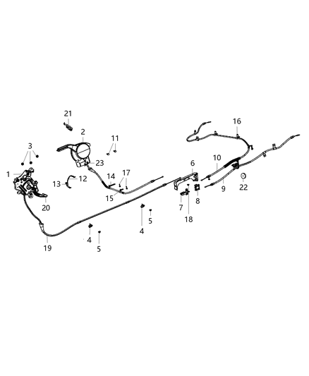 2018 Dodge Journey Park Brake Lever & Cables Diagram