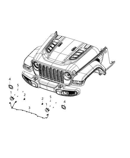 2021 Jeep Wrangler Lamps, Fog Diagram 2