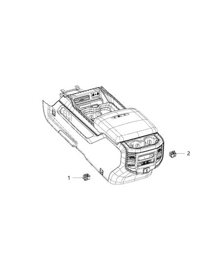 2020 Ram 3500 Switches - Console Diagram 1