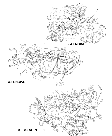 2001 Chrysler Voyager Wiring - Engine & Related Parts Diagram