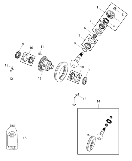 2019 Ram 3500 Differential Assembly, Rear Diagram