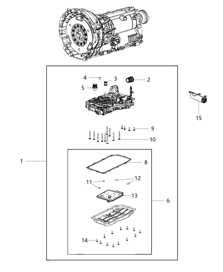 2021 Jeep Gladiator Valve Body & Related Parts Diagram 1