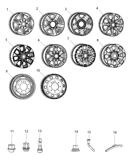 2020 Ram 3500 Wheel-Aluminum Diagram for 4755285AB