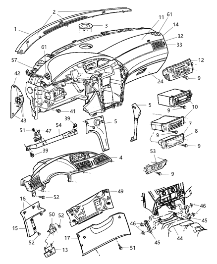 2005 Chrysler Pacifica Cover-Steering Column Cover Diagram for UF901L2AC