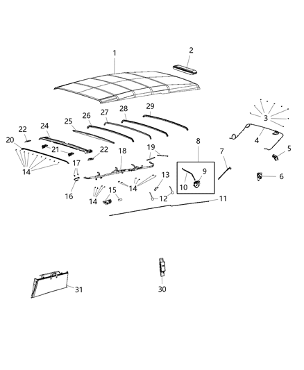 2021 Jeep Wrangler Convertible Top Diagram 3