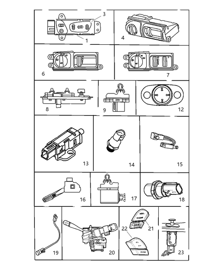 1999 Chrysler LHS Switch-SUNROOF Diagram for SX161L2AA