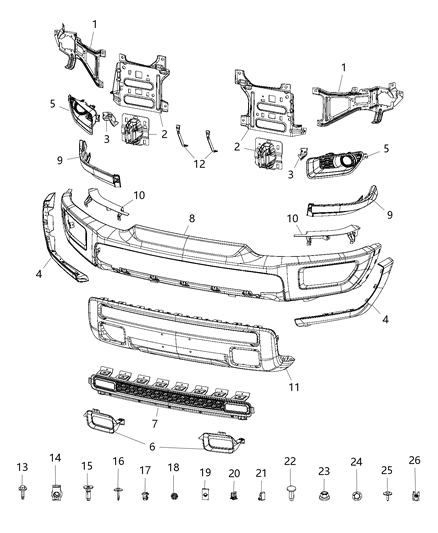 2020 Ram 1500 Close Out-Bumper Diagram for 68271570AA
