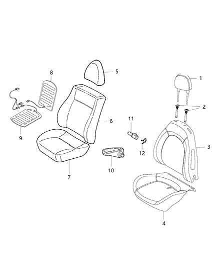 2019 Ram ProMaster City Pad-Seat Back Diagram for 68125283AA