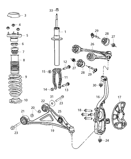 2017 Dodge Charger Front Suspension-Knuckle Diagram for 4877274AD