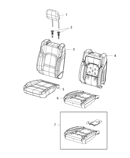 2019 Ram 1500 Front Seat Cushion Diagram for 6RE33LA8AE