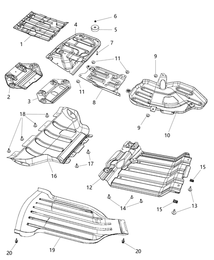 2021 Jeep Grand Cherokee SKIDSTRIP-Front Diagram for 68217700AC