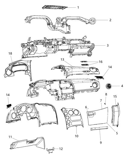 2017 Dodge Viper Cover-Steering Column Opening Diagram for 5LX97LV5AD