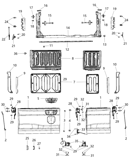 2019 Ram 1500 Cover-TAILGATE Diagram for 68398187AA