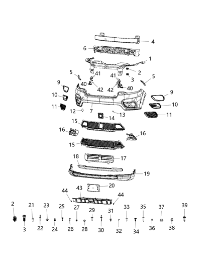 2020 Jeep Cherokee ABSORBER-Front Energy Diagram for 68285713AA