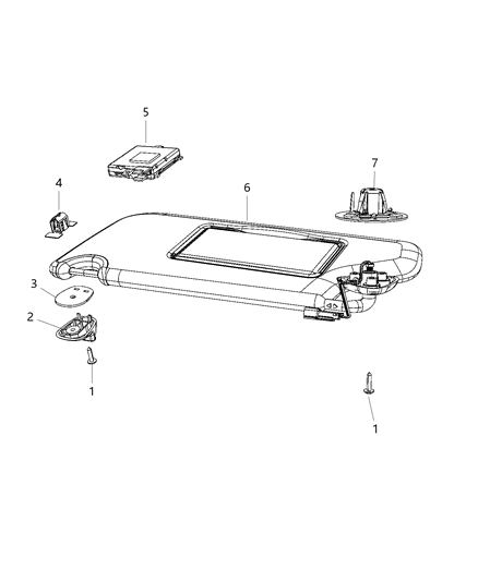 2020 Dodge Journey Visors And Attaching Parts Diagram