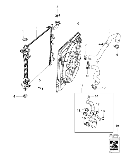 2018 Jeep Grand Cherokee Radiator & Related Parts Diagram 4