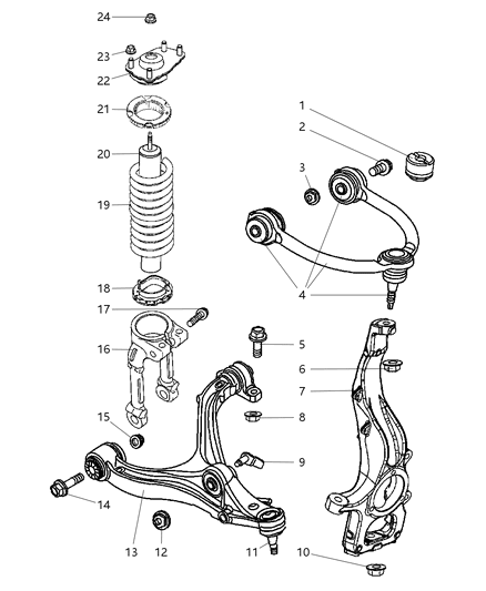 2006 Jeep Commander Ball Joint Package Lower Control Arm Diagram for 5135651AB
