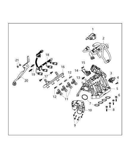 2015 Jeep Renegade Clip-Fuel Injector Diagram for 68130359AA