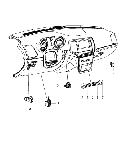 2012 Jeep Grand Cherokee Switch-4 Gang Diagram for 56046296AB