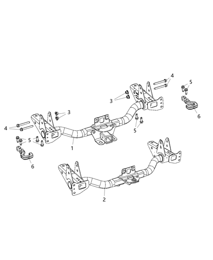 2021 Jeep Gladiator Tow Hooks & Hitches, Rear Diagram