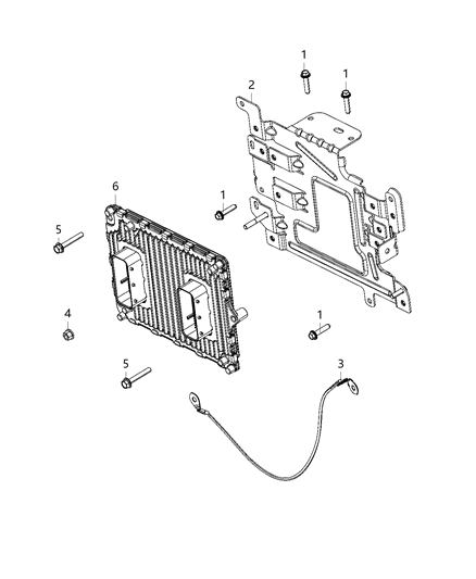 2021 Jeep Gladiator Modules, Engine Compartment Diagram 1