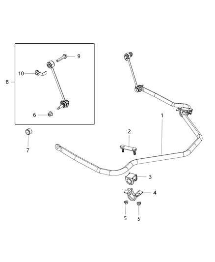 2019 Ram 3500 Stabilizer Bar - Rear Diagram