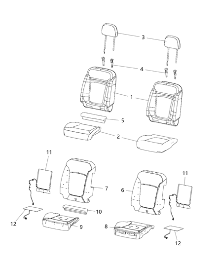 2020 Jeep Renegade Cover-Front Seat Back Diagram for 7AD10PXRAA