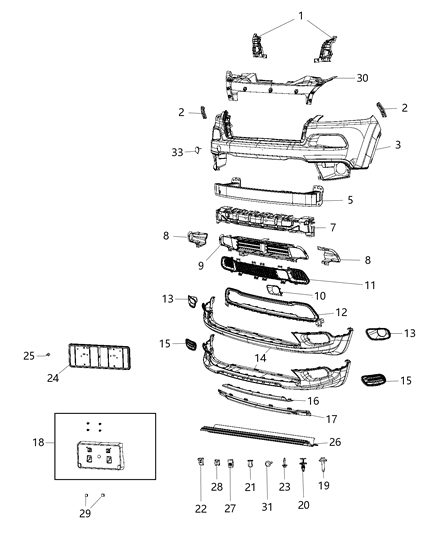 2017 Jeep Cherokee Grille-Lower Diagram for 68203217AA
