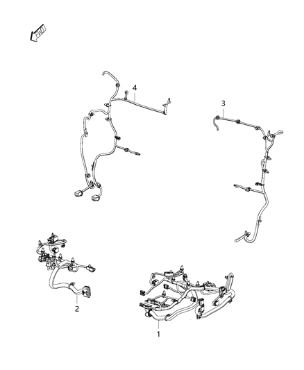 2019 Jeep Cherokee Wiring-Seat Back Diagram for 68349468AB