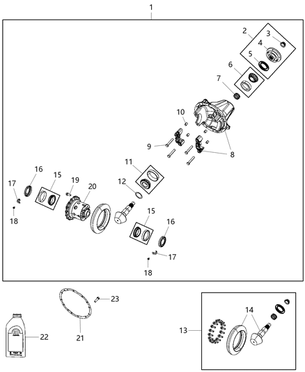 2019 Ram 5500 Differential Bearing Diagram for 68455777AA