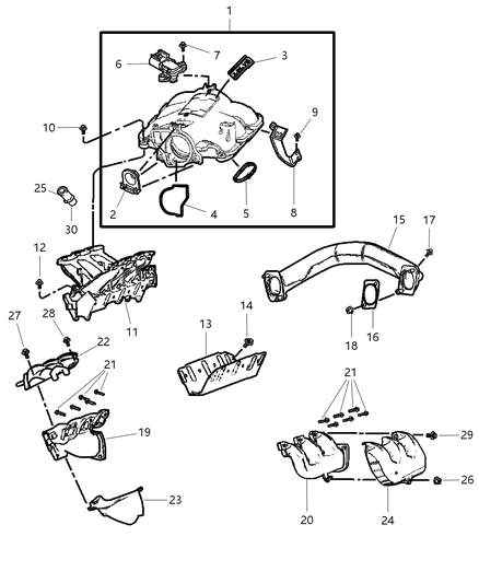 2005 Chrysler Pacifica Gasket-Crossover Pipe Diagram for 4781040AD
