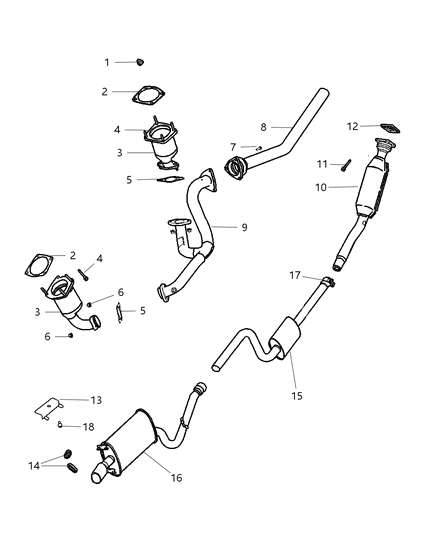 2005 Chrysler Sebring Gasket-Exhaust Manifold To Front C Diagram for 4764660AB